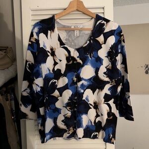White House Black Market Floral Button Cardigan | XL | NWOT